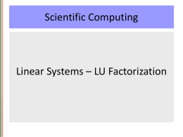 LU Factorization of A