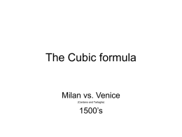 The Cubic formula