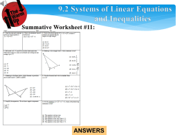 9.2 Systems of Linear Equations and Inequalities