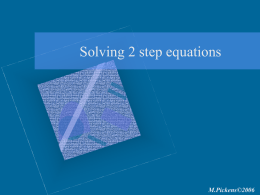 Solving 2 step equations