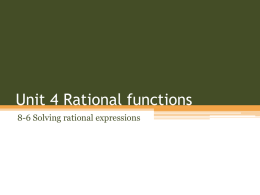 Solving Rational Functions