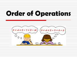 Order of Operations ppt