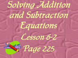 Solving add and sub equations powerpoint