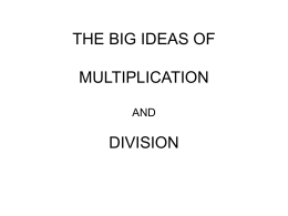 the big ideas of multiplication and division