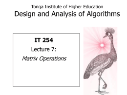 Matrix Operations - Tonga Institute of Higher Education
