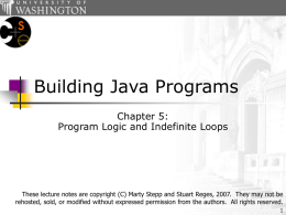 Building Java Programs, Chapter 5