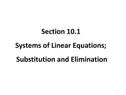 Substitution and Elimination