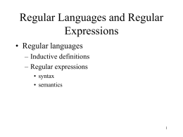 Regular Languages and Regular expressions