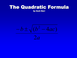 Quadratic Equation