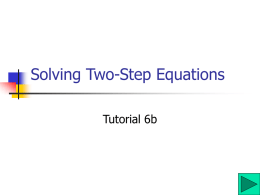 Solving Two-Step Equations - C on T ech Math : : An application