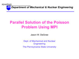 Parallel Solution of the Poisson Problem Using