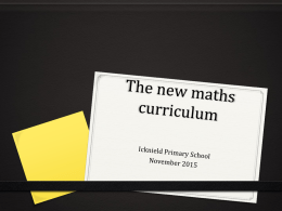 Mathematics Curriculum Key Changes