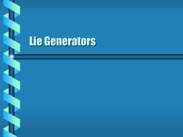 Lie Generators