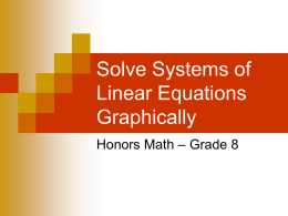 6-1a Solve System of Linear Equations