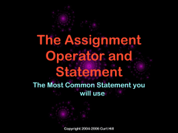The assignment statement