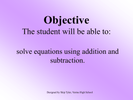 solving equations - MrsFaulkSaysMathMatters