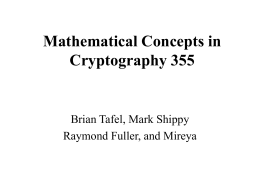 Mathematical Concepts in Cryptography 355