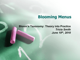 Blooming Menus - TAG Cluster Teachers