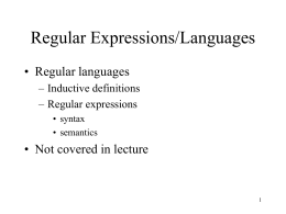 Regular Expressions/Languages