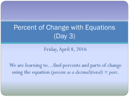 Percent of Change with Equations (Day 3)