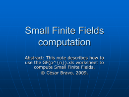 Small Finite Fields