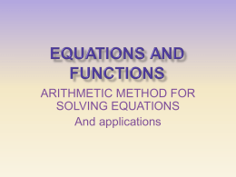 (or however tried to discover) an arithmetic method for solving
