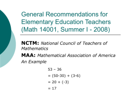 General Recommendations for Elementary