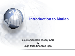 matlab basics - University of Engineering and Technology, Taxila