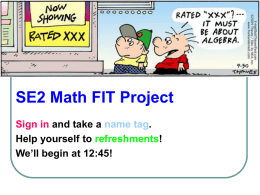 How did it work? - SE2 Mathematics