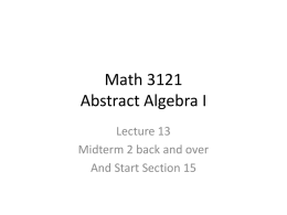 Math 3121 Lecture 13