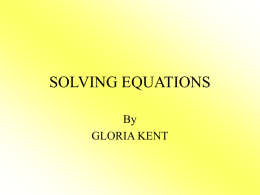 Solve an Equation