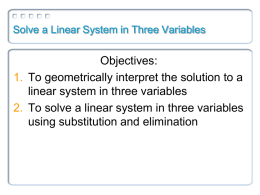3.4: Solve a Linear System in Three Variables