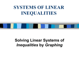 9-28 Systems of Linear Inequalities