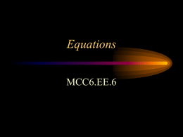 Equations - Henry County Schools