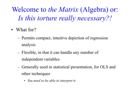 Introduction to matrix algebra