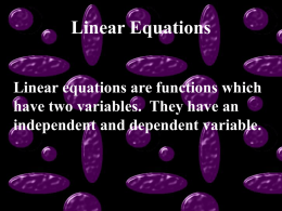 Linear equations - World of Teaching