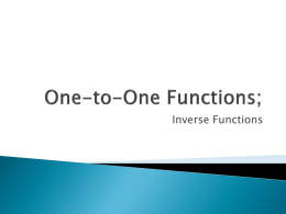 One-to-One Functions