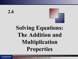 2.6:Solving Equations