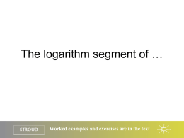 Logarithms slides from textbook