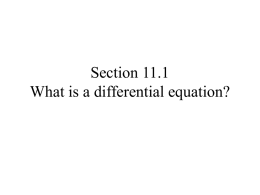 11.1 Differential Equations Intro