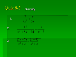 8-6 Solve Rational Equations