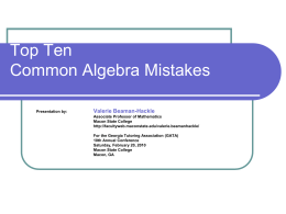 Common Algebra Mistakes