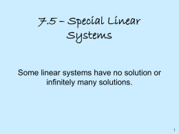 7.5SpecialLinearSystems