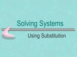 Solving Systems - MathLessonSharing