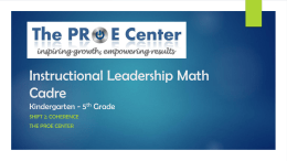 Instructional Leadership Cadre Math 6th * 12th