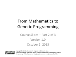 PPTX - From Mathematics to Generic Programming