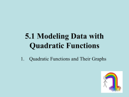1) Quadratic Formulas and Their Graphs