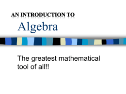 Introduction to Algebra File