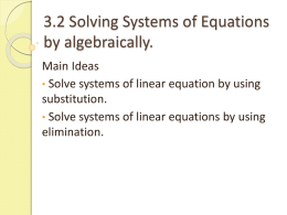 3.1 Solving Systems of Equations by graphing.