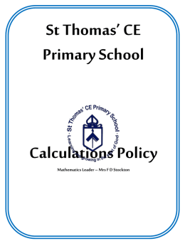 Calculation policy - St Thomas` CE Primary School
